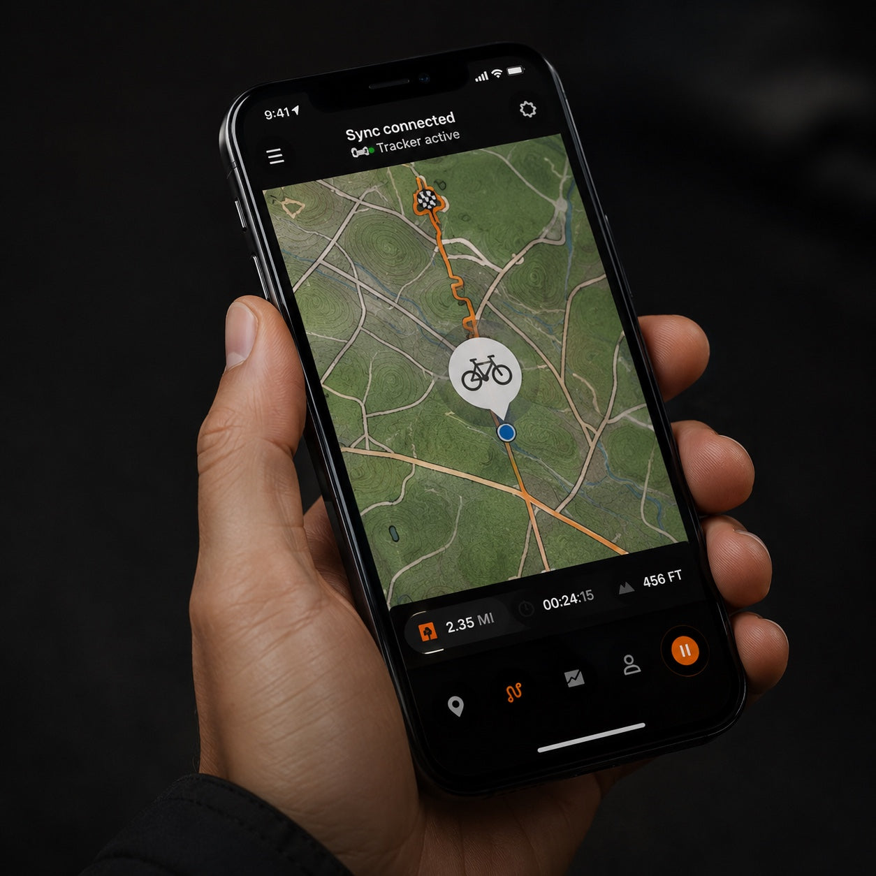Illustration of finding a bike on the map